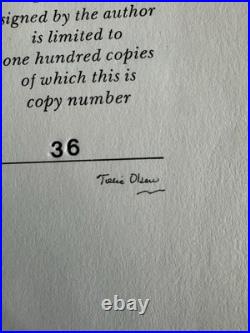 Tillie Olsen Signed Limited Edition #36/100 Tell Me A Riddle with Slipcase