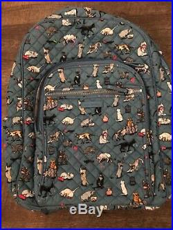 VERA BRADLEY Cats CAT'S MEOW Iconic Campus Backpack Book Bag Limited NWT