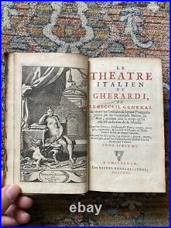 Vintage 1721 French Italian Theatre Book Rare Play Art European History OBO LOT