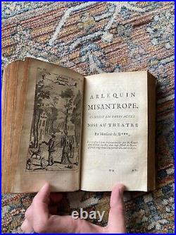 Vintage 1721 French Italian Theatre Book Rare Play Art European History OBO LOT