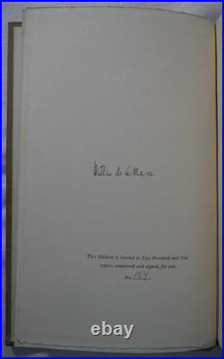 Walter de la Mare Memoirs of a Midget. Signed limited edition 1921 hardback book