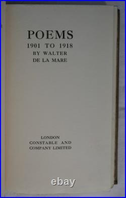 Walter de la Mare Poems 1901-1918 signed limited edition 1920 hardback book