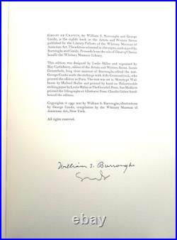 William Burroughs Ghost of A Chance deluxe ltd 160 copies final book